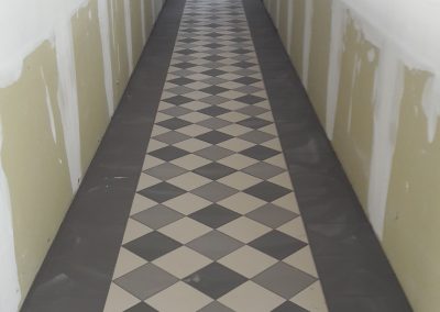 Réalisation d'un tapis avec un remplissage en diagonale