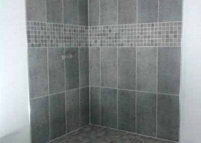 réalisation d'une douche Italienne sol mosaïque